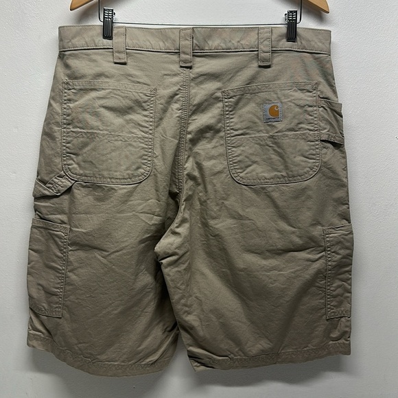 Carharatt Work Short Shorts Canvas Utility Khaki Light Tan Brown Mens Size 38 - Picture 4 of 7